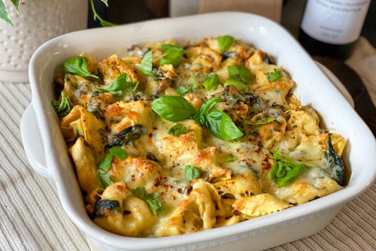 romige tortellini ovenschotel met spinazie