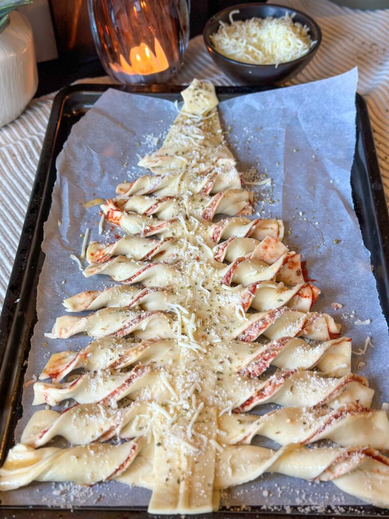 Bladerdeeg pizza Kerstboom