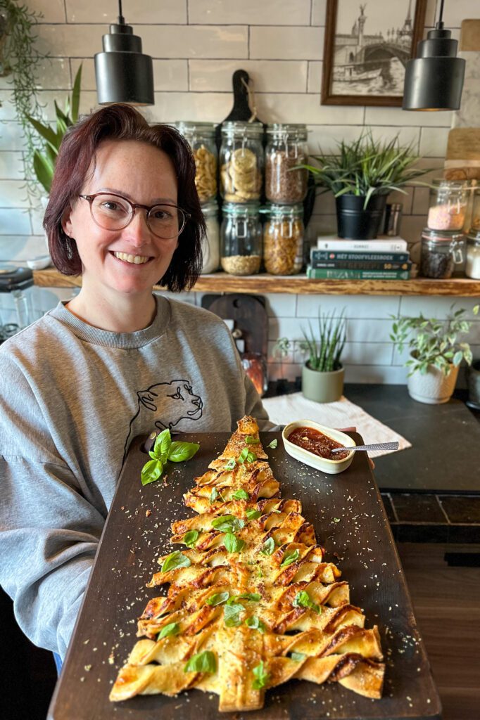 Bladerdeeg pizza Kerstboom