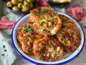 pizza rolletjes met kaas en salami