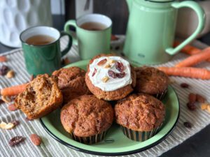 luchtige muffins met wortel en appel
