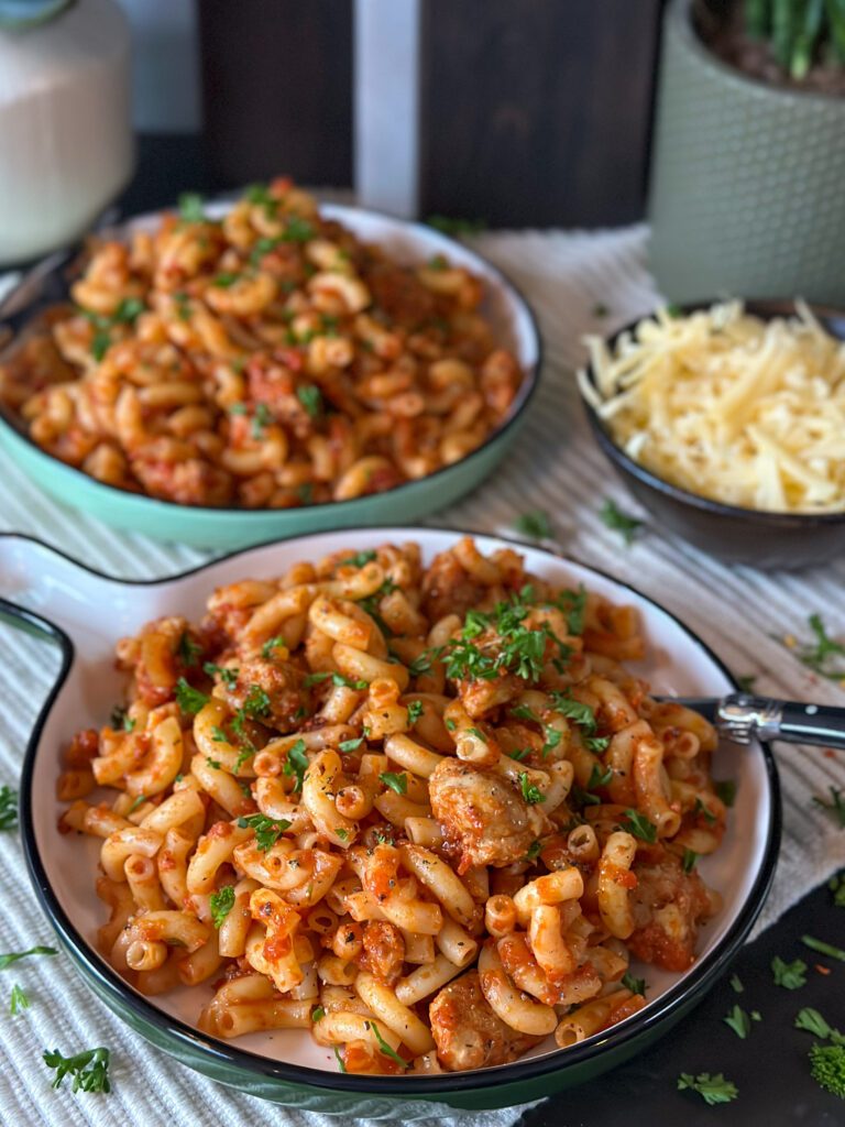 macaroni met verse worst