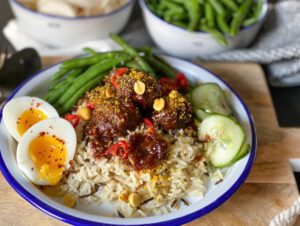 kruidige en pittige gehaktballetjes