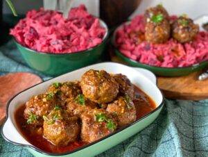 pittige gehaktballetjes in jus