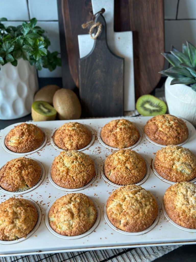 volkoren cupcakes met kiwi en appel