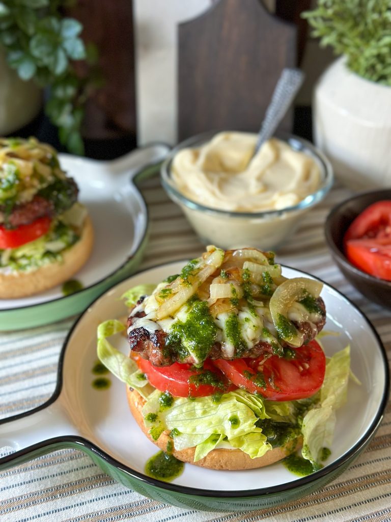 burgers met gebakken uien 