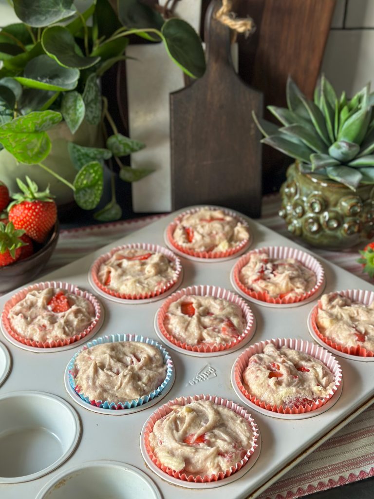 Aardbeien cupcakes met Monchou topping