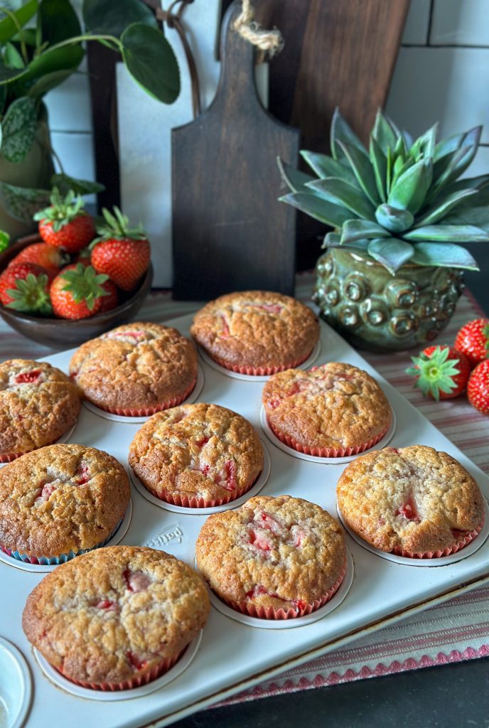 Aardbeien cupcakes met Monchou topping