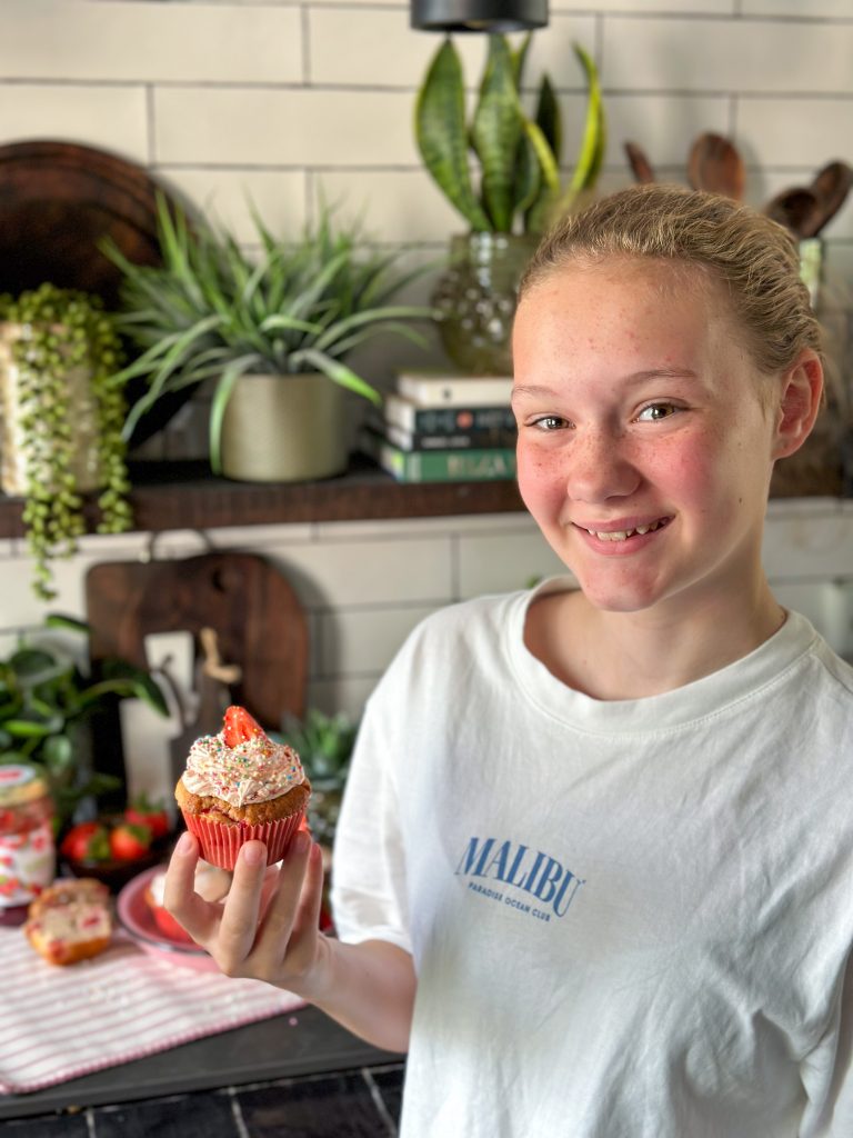 Aardbeien cupcakes met Monchou topping