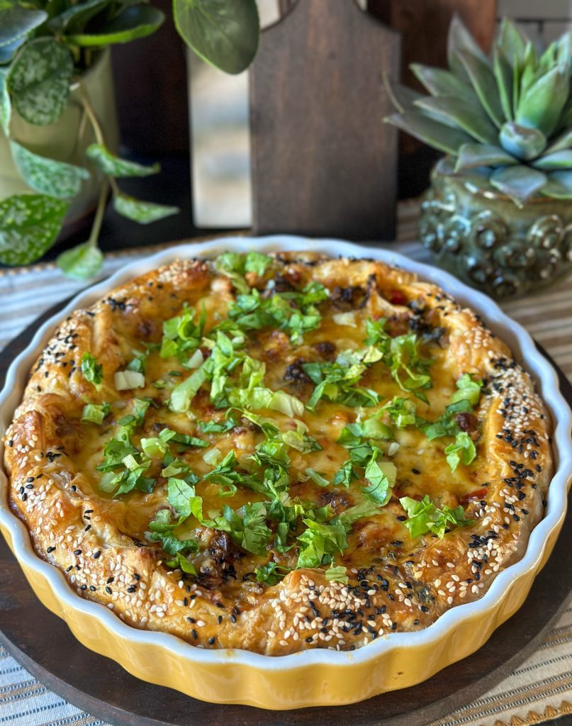 hartige taart met andijvie en paprika 