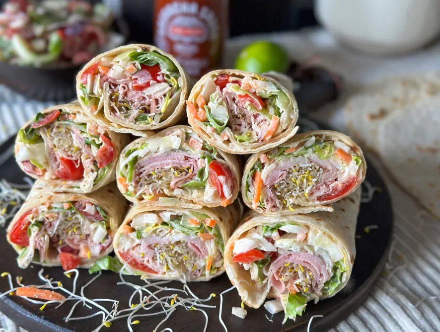 wraps met ham en sla