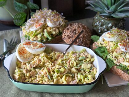 ham prei salade met ei