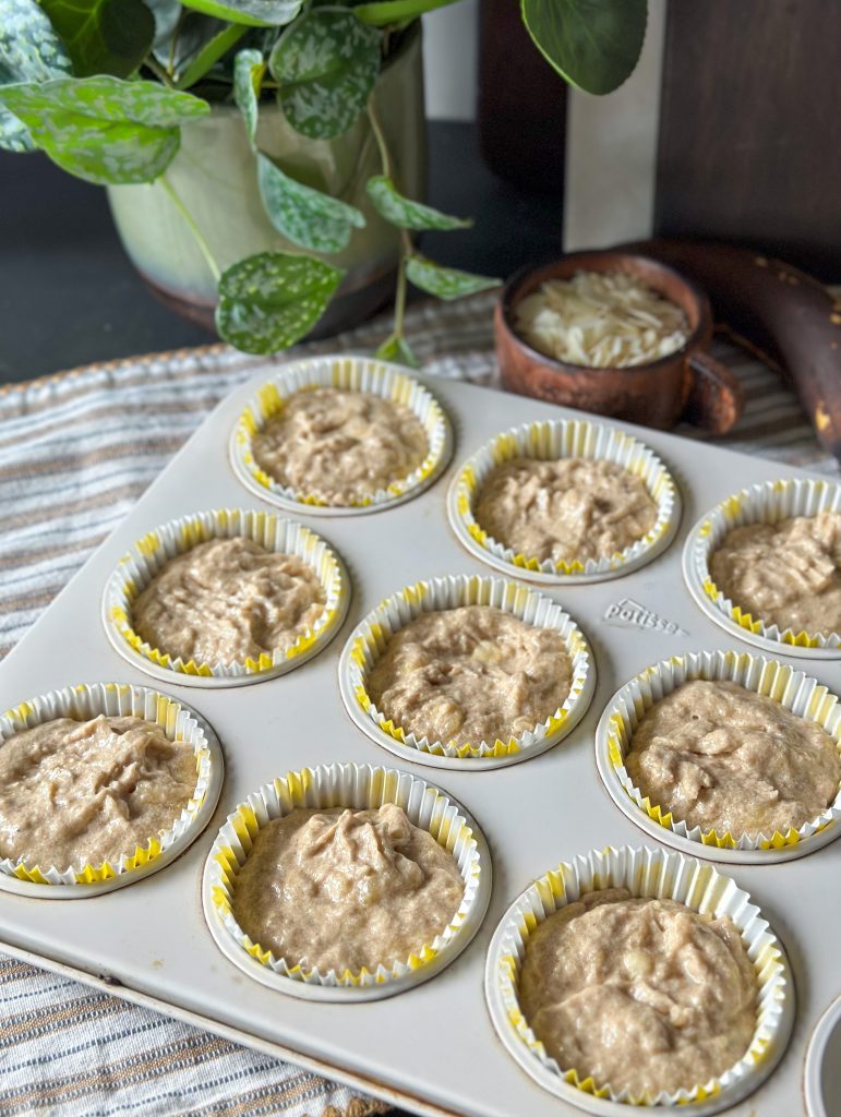 Bananen muffins met kaneel en crumble