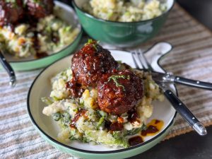 andijviestamppot met gehaktballetjes in ketjapsaus