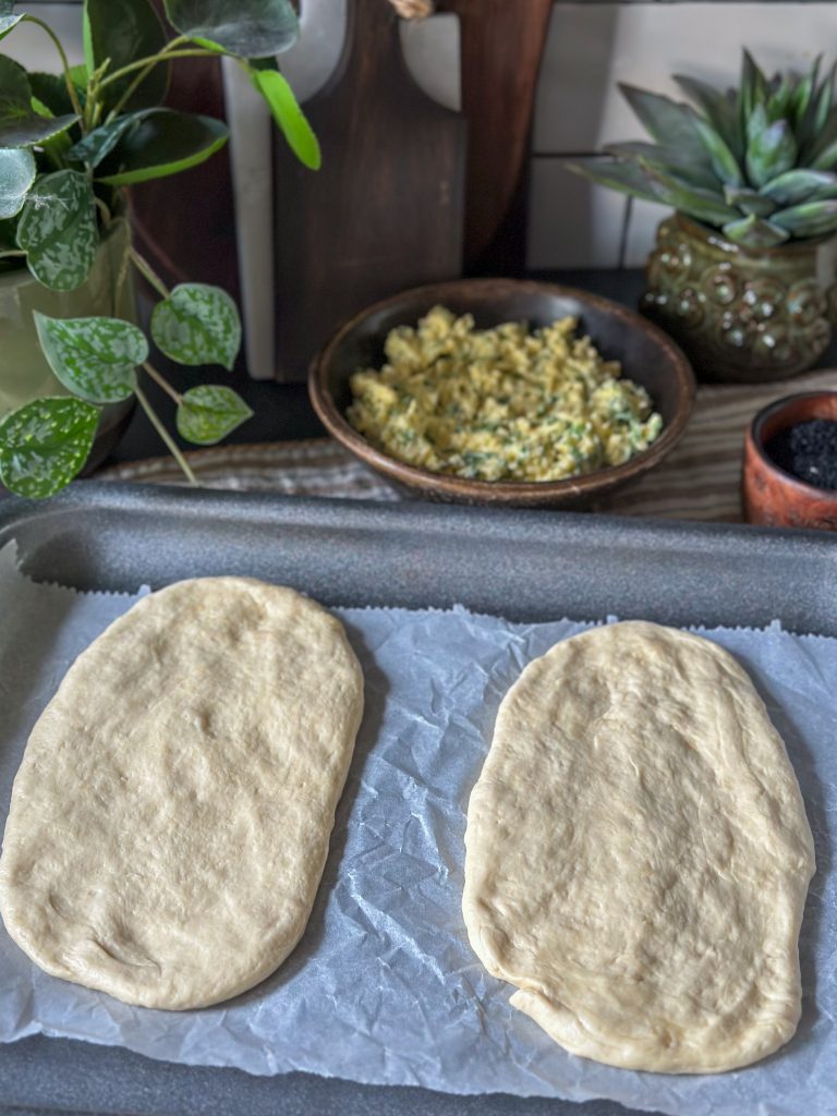 Naan met kaas (vegan)