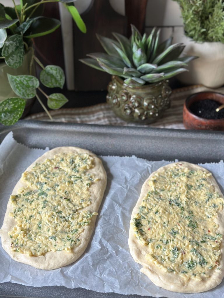 Naan met kaas (vegan)