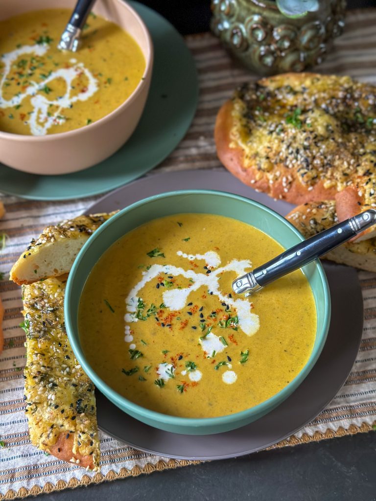 wortel soep met champignons