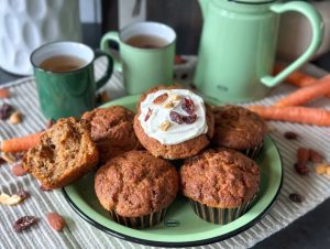 luchtige muffins met wortel en appel
