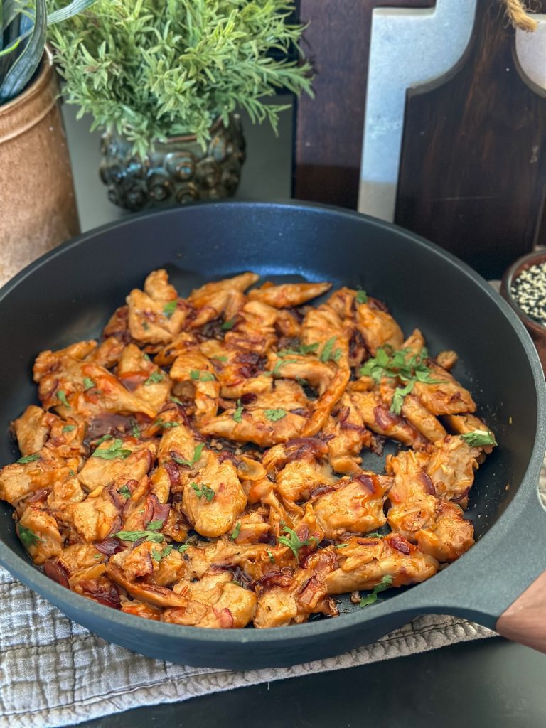 vegetarische kip in sweet chilisaus 