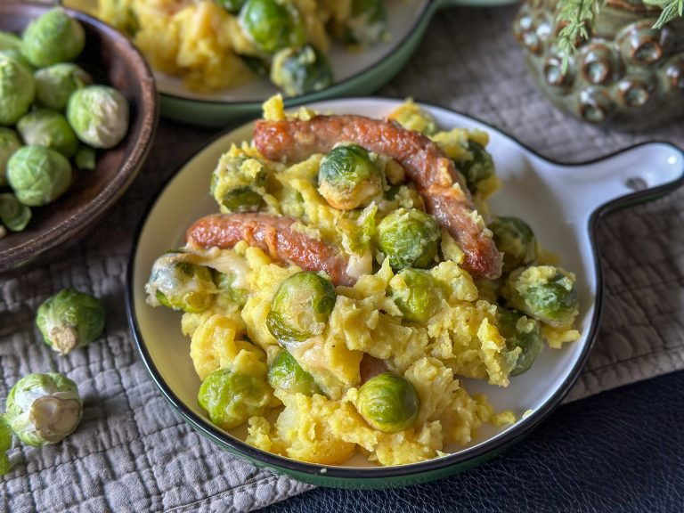 ovenschotel met spruitjes en chipolata