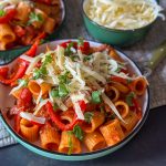 pasta met paprika en gehakt