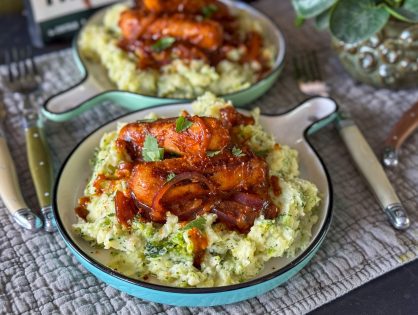 broccoli stamppot met pittige worstjes