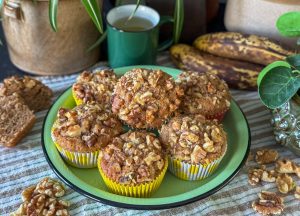 vegan bananen muffins met walnoten
