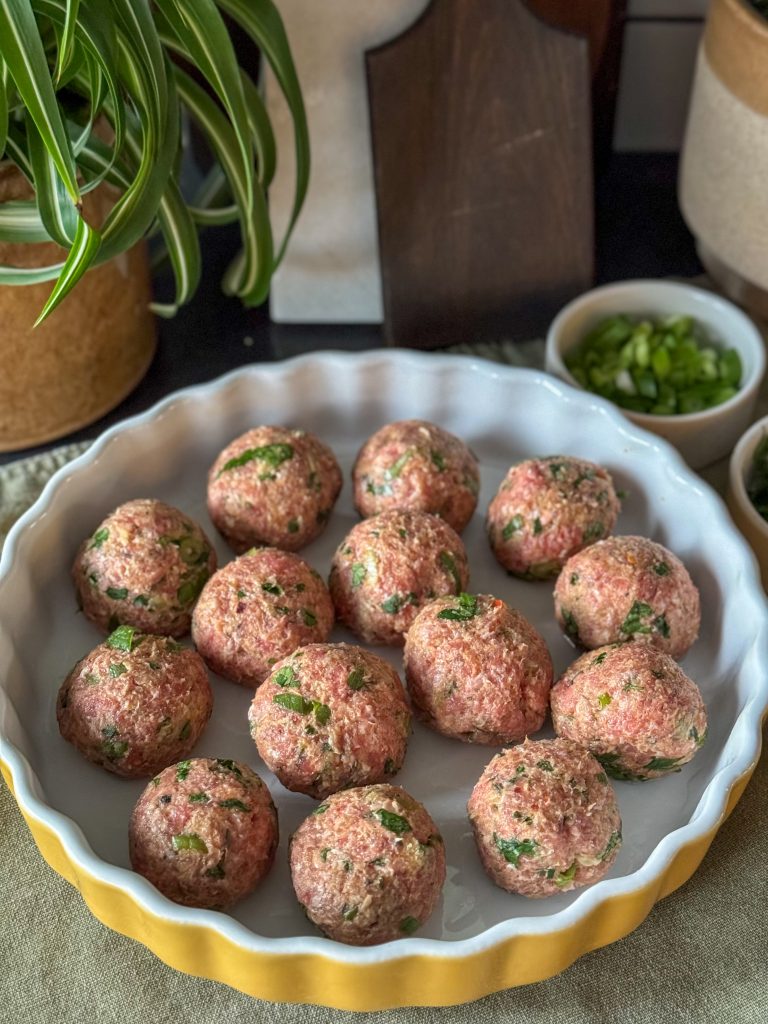 gehaktballetjes met sweet chilisaus