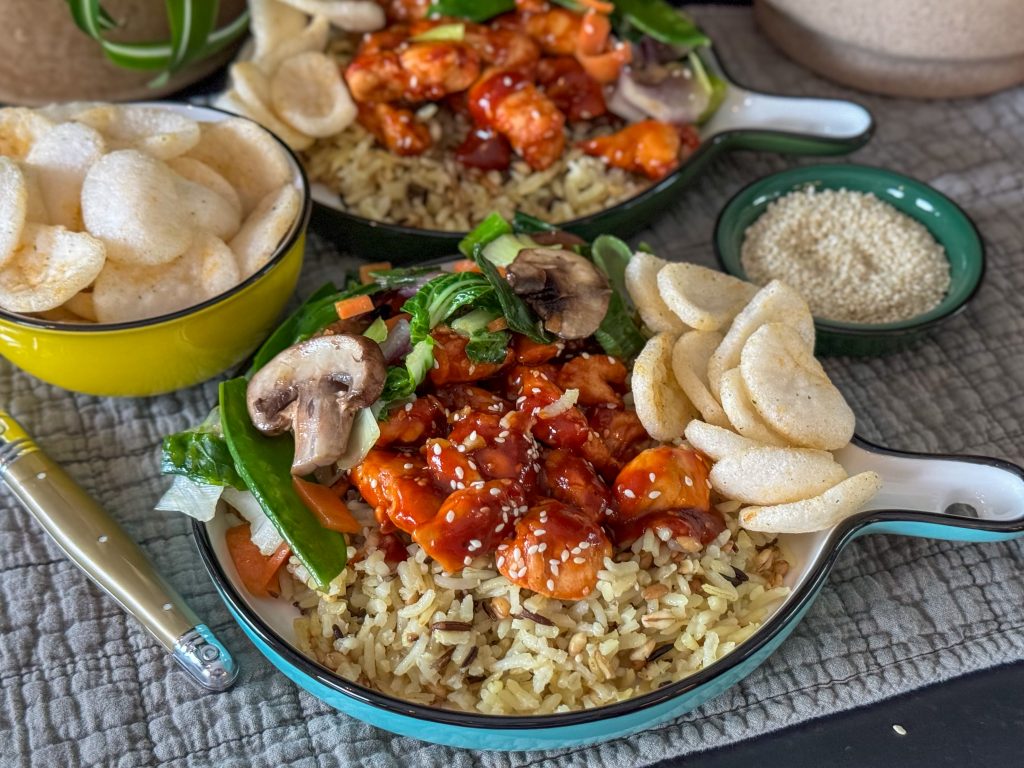 kip in honing sojasaus met rijst