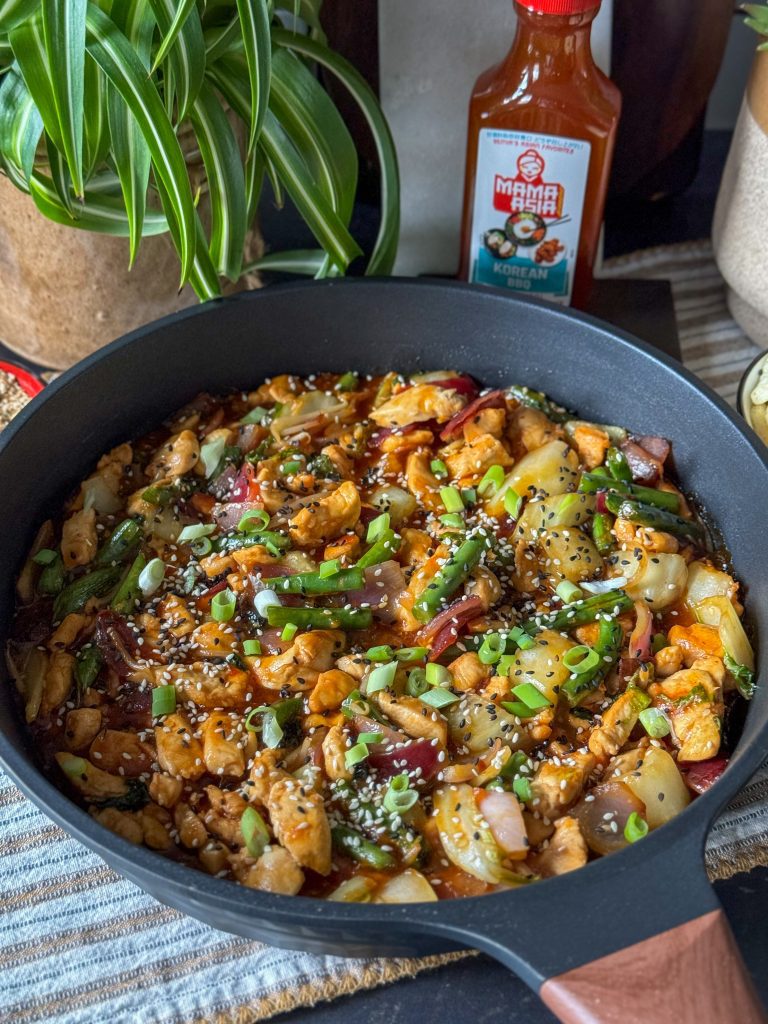 roerbak kip in Koreaanse bbq saus 