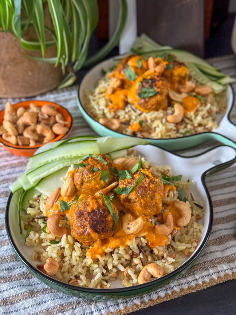 gehaktballetjes in curry madras roomsaus
