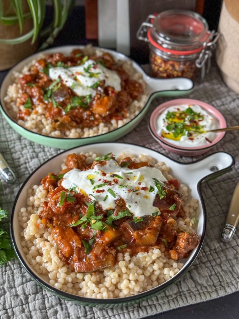 pinit aubergine stoof met gehakt