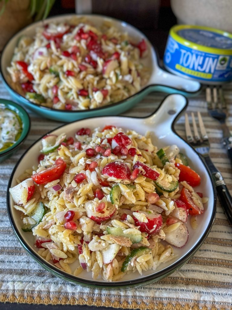 orzo salade met tonijn en feta