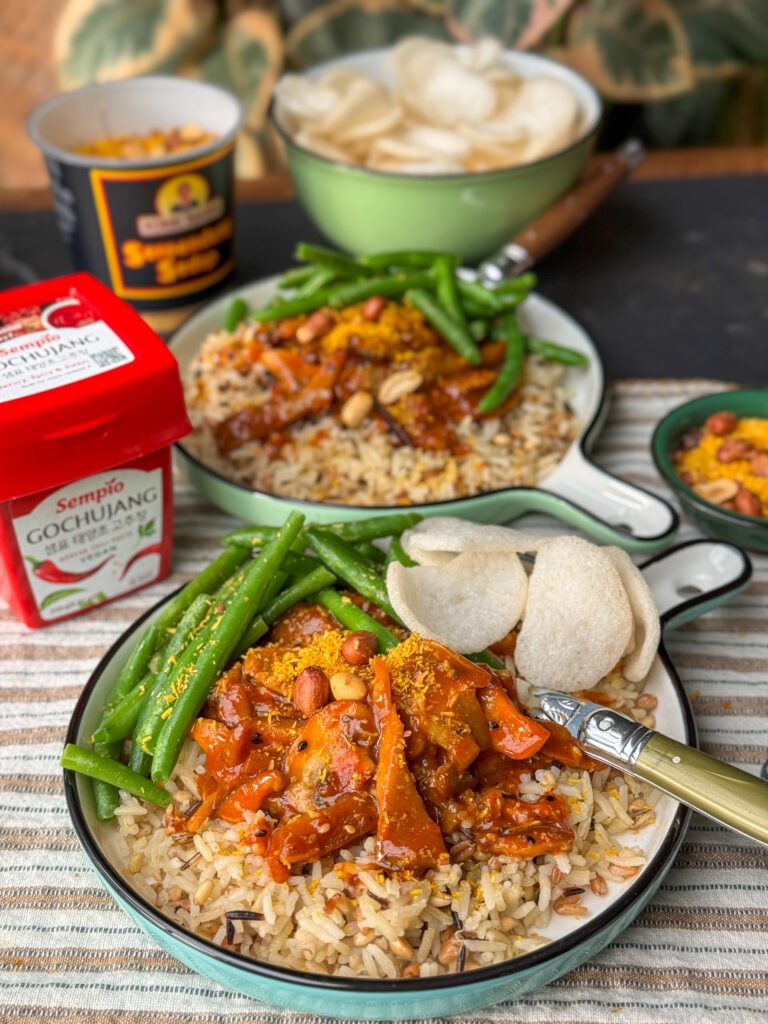 Sticky paddenstoelen met rijst