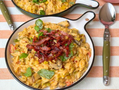 Romige orzo met Boursin en prei – eenvoudig recept voor een snelle, romige maaltijd