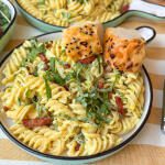 snelle en makkelijke pasta met Boursin, prei en spekjes