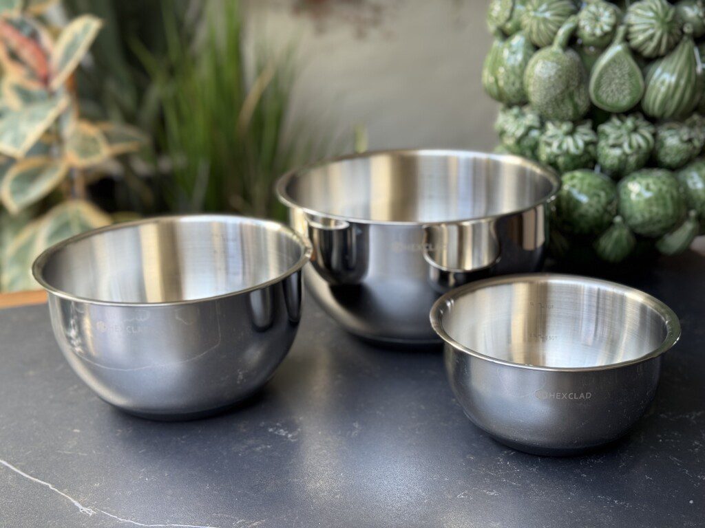HexClad mengkom van roestvrij staal – perfect voor het bereiden en mengen van ingrediënten