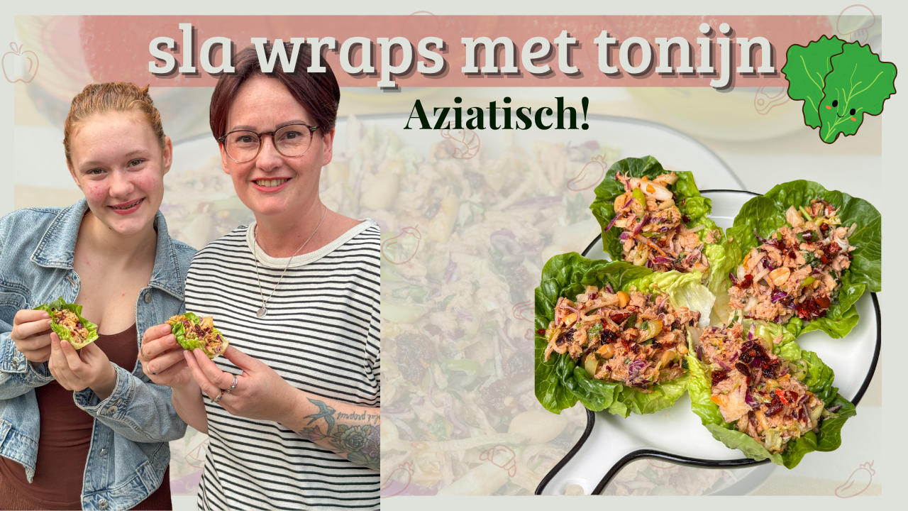 Sla wraps met tonijn recept – Marie Louise en Amaranthe houden Aziatische sla wraps vast met tonijn, pinda’s en groenten, vrolijke sfeer met frisse uitstraling