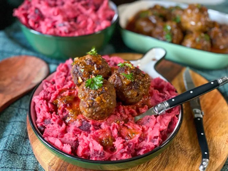 bietenstamppot met pittige gehaktballetjes makkelijk recept uit weekmenu 40