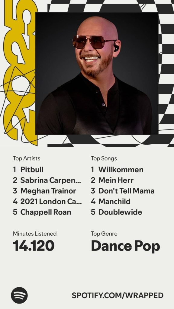 Overzicht van Spotify Wrapped met topartiesten en nummers van het jaar.