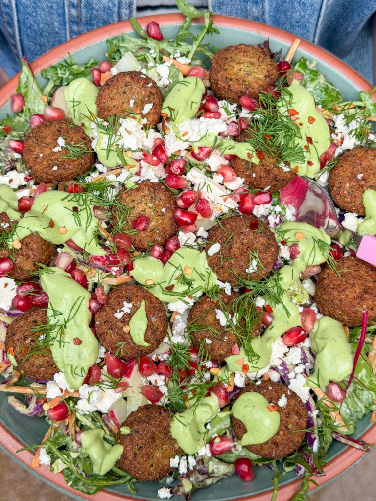 Close up van falafel salade
